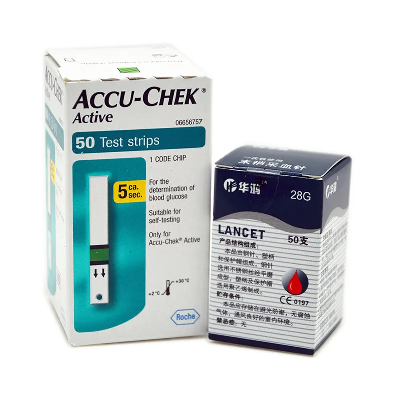 

Accu-Chek Active Glucometer Blood Glucose Meter Diabetes Test Strips 50pcs + 50 Lancets 50pcs For Health Care Smart band!#