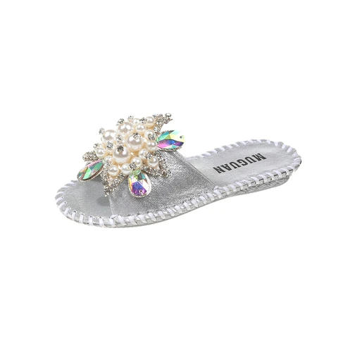 Flats Women Slippers Rhinestone Shoes Woman Summer Fashion Shine Crystal Casual Shoes for Women Flats Slip on Shallow