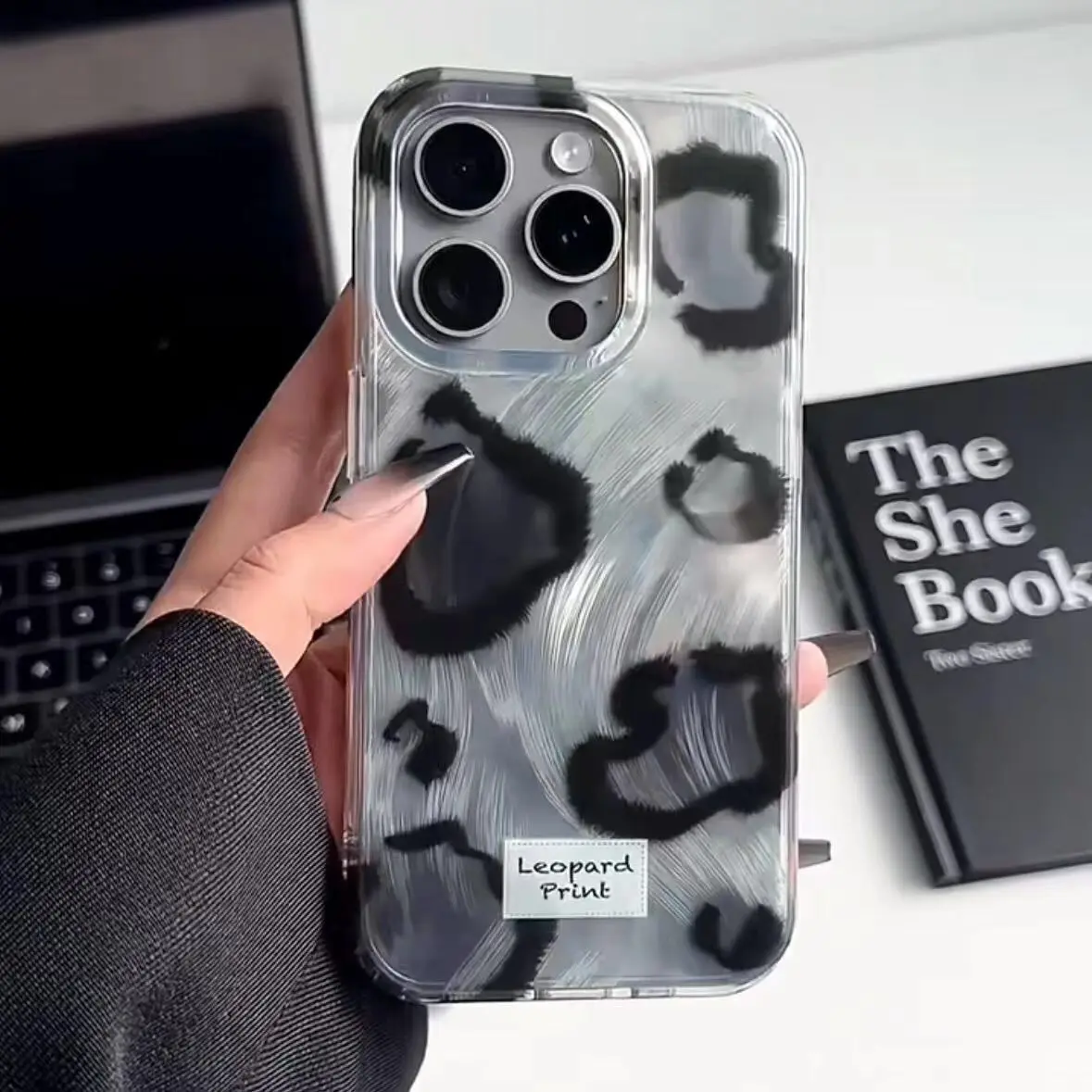 Чехол для телефона с леопардовым принтом iphone 15 pro max 14 plus 13 11 12 защитный чехол