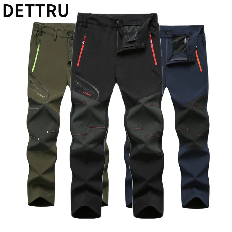 

Men Summer Spring Fall Hiking Trekking Fishing Camping Climbing Run Trousers Plus Size Oversized Waterproof Outdoor Fleece Pants