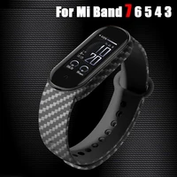 carbon fiber strap for xiaomi mi band 6 7 nfc wristband smartwatch miband 5 silicone bracelet correa mi band 4 5 3 accessories
