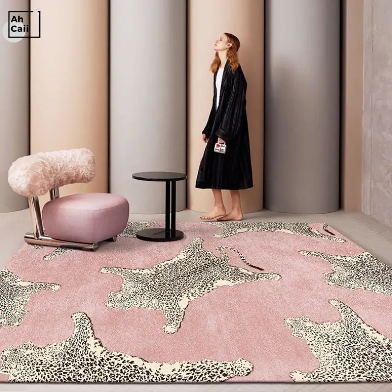 

Leopard Carpet Pink Fluffy Carpets For Living Room Soft Bedroom Carpet Artistic Rug Plush Hair Rugs Furry Floor Mat Room Decor