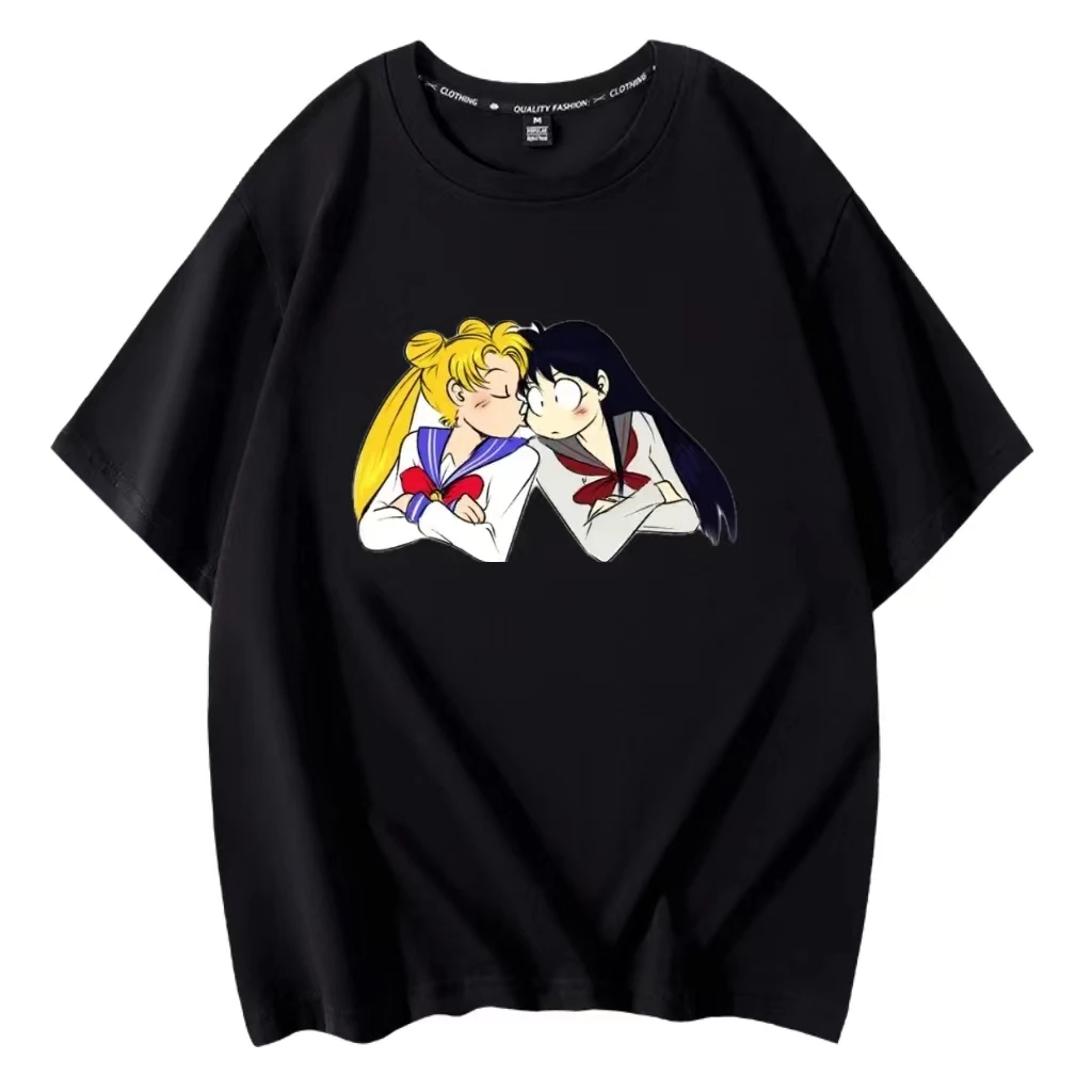 

Original Sailor Moon Kawaii Cartoon Anime Women Summer Cotton T-shirt Oversize Graphic Top Girl T Shirts