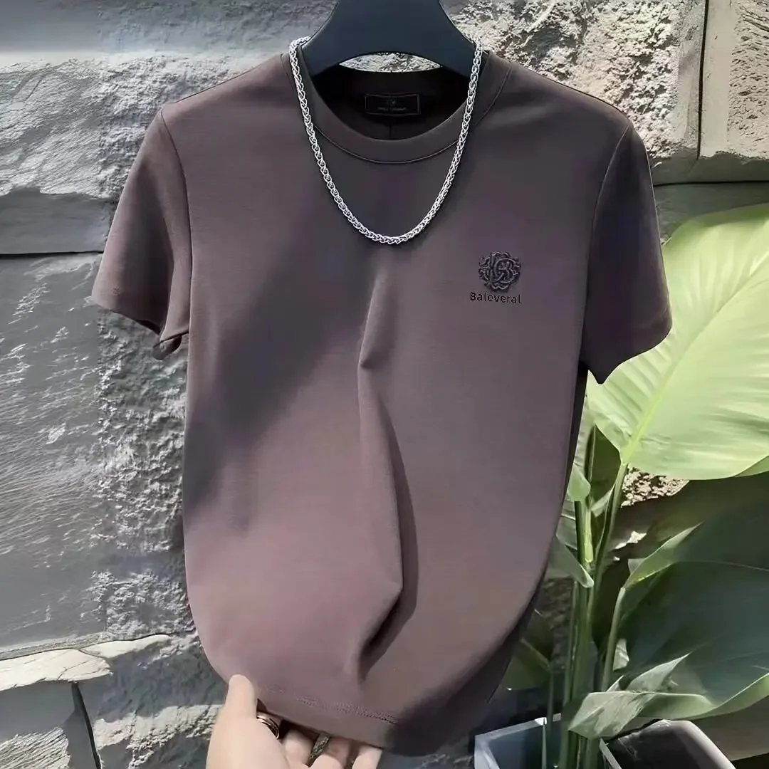 Новый стиль мужская футболка с коротким рукавом летняя корейская модная простая