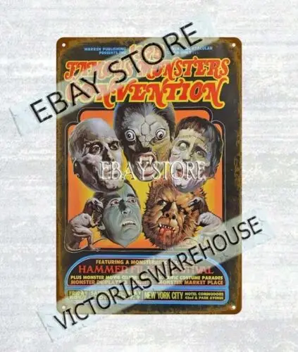 1p 1975 Знаменитые Монстры Конвенция Молот Фильм Фестиваль металлическая жестяная