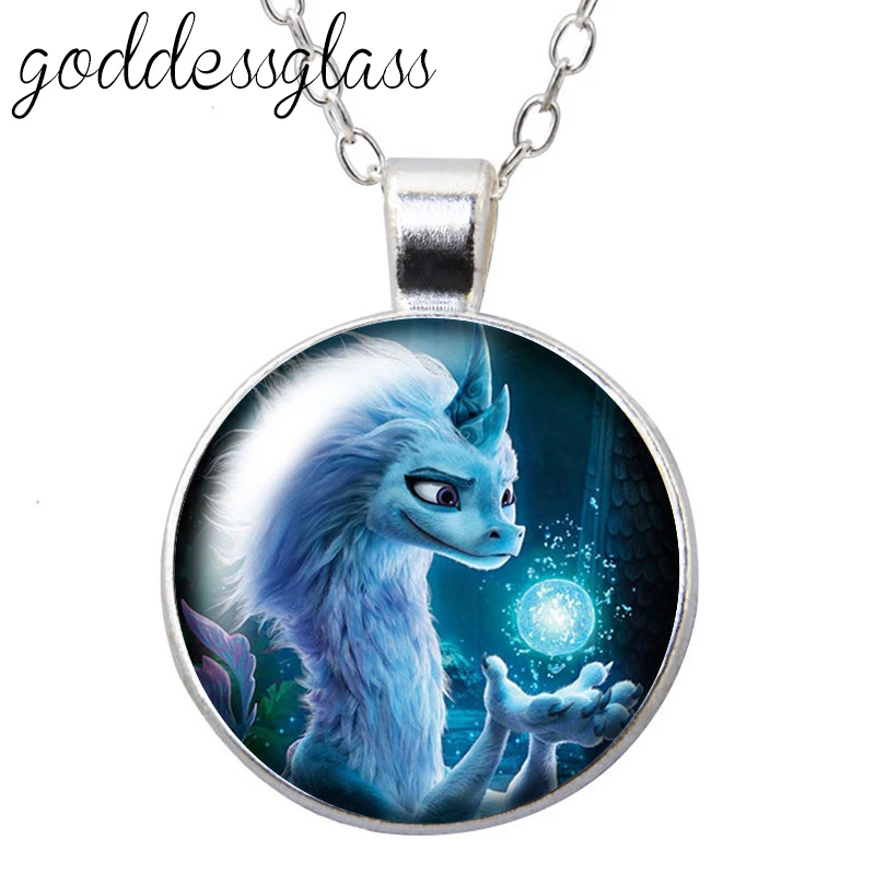 Ожерелье с подвеской из серебра и стекла изображением дракона Sisu - купить по