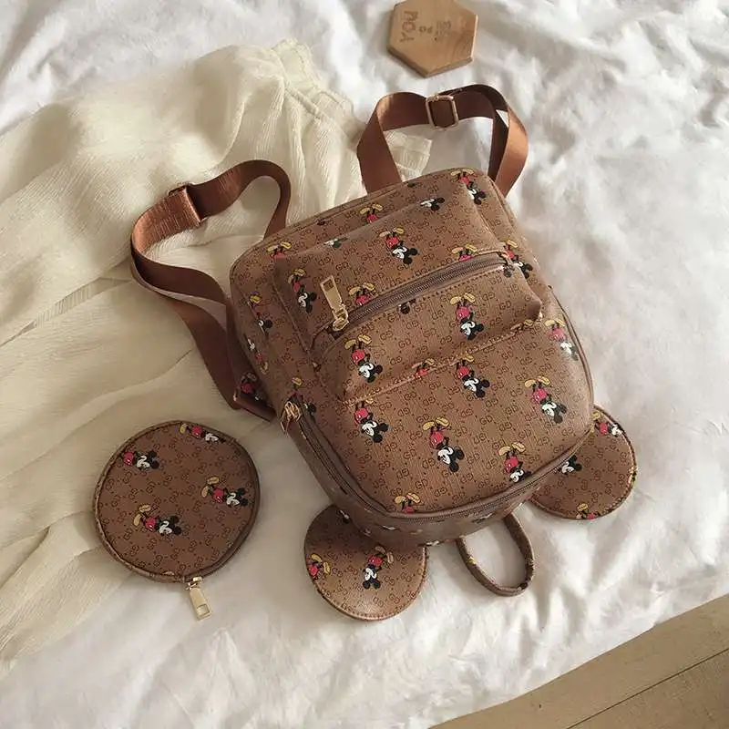 Многофункциональный женский рюкзак из ПУ кожи с мультяшным изображением Микки