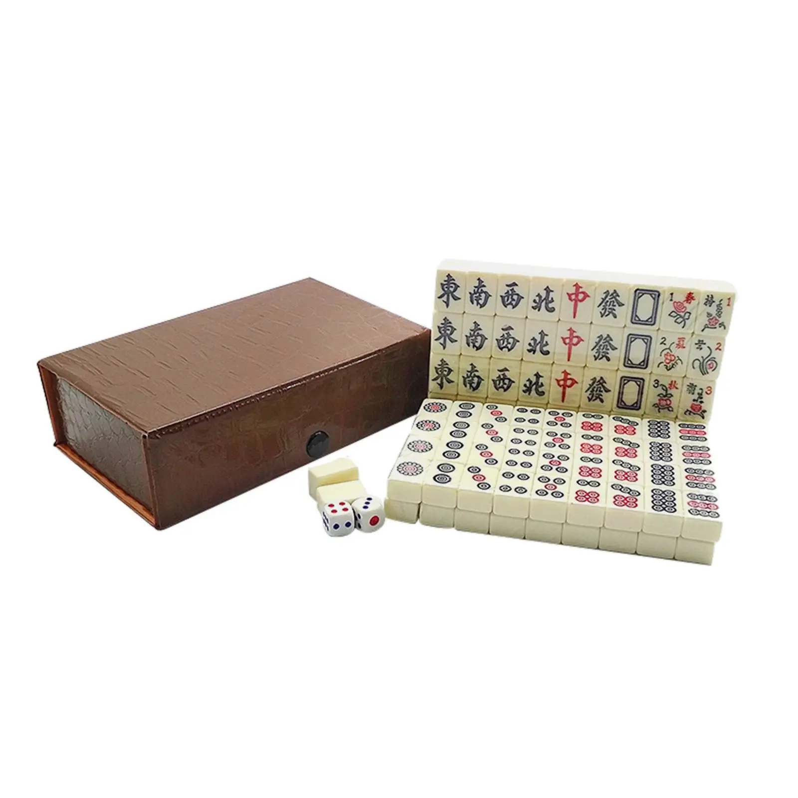 

Portable Travel Mahjong Set Traditional Chinese Version Activity Game Chinese Mahjong Game Set for Boys and Girls