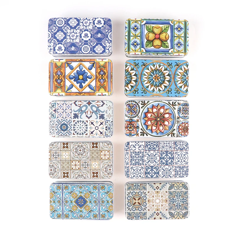 

11.5*6.5*4Cm Storage Jars Rectangular Iron Tin Pill Gift Coin Jewelry Box Home