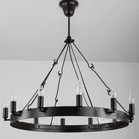 black 91215pcs e14 candle lights luminaires vintage chandelier iron bar restaurant kitchen large lustres chandelier