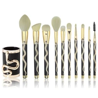 10 pcs 3d snake makeup brushes set cosmetic beauty powder brush concealer eye shadow complete makeup kit beauty tools