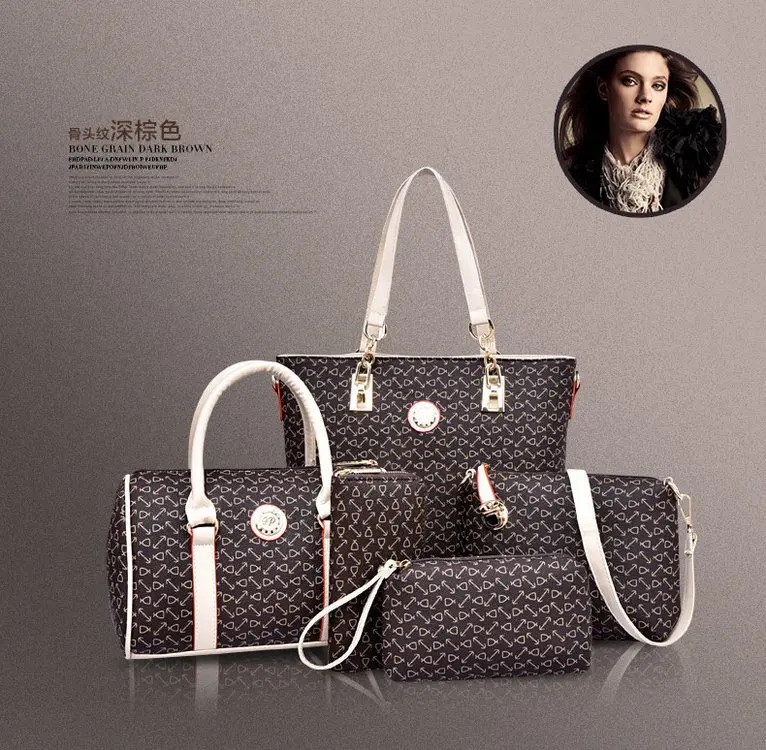 

5-piece Set Ladies Handbag Luxury Brand Pu Leather Handbags Fashion Shoulder Crossbody Bags For Women 2023 New Tote Bag Sac