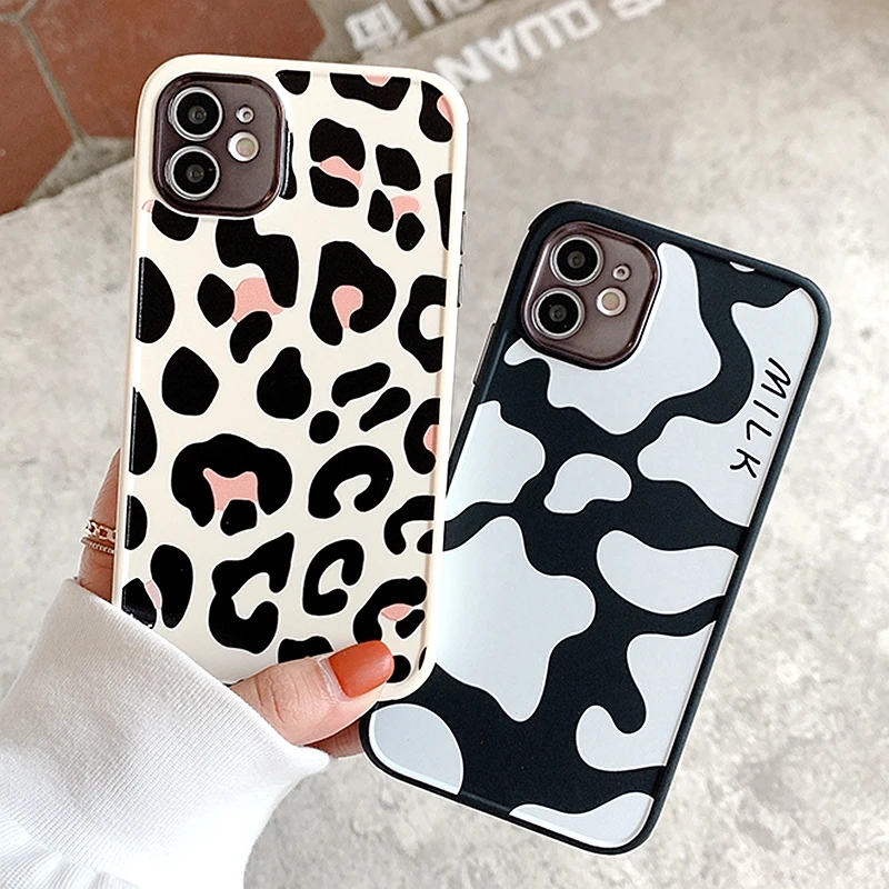 

Роскошный мягкий чехол для телефона с леопардовым принтом для iPhone 11 12 Pro Max XS X XR 7 8 plus mini SE 2020 противоударные силиконовые чехлы