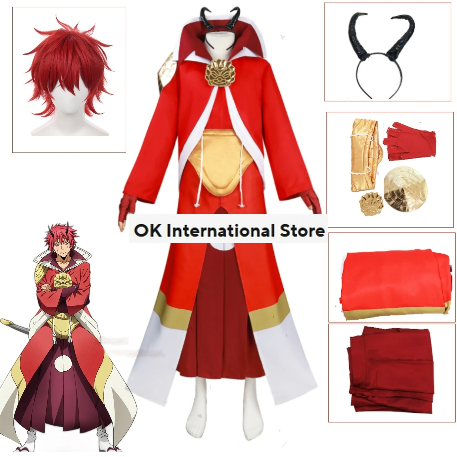 Парик для косплея из м/ф эдвардия красная Униформа на Хэллоуин полный комплект