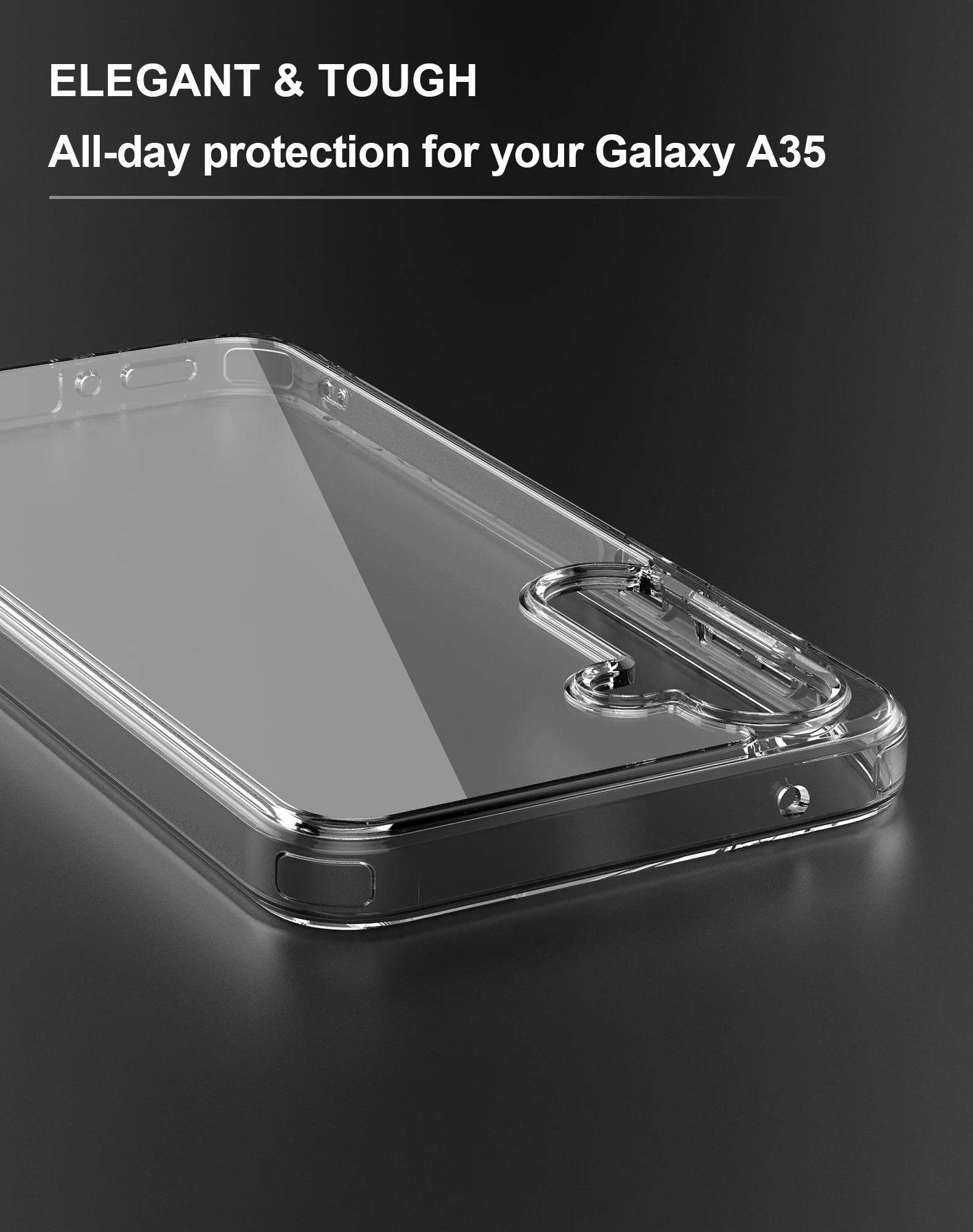 Feitenn для Samsung Galaxy A35 Slim Fit прозрачный чехол жесткая задняя часть и мягкий бампер из