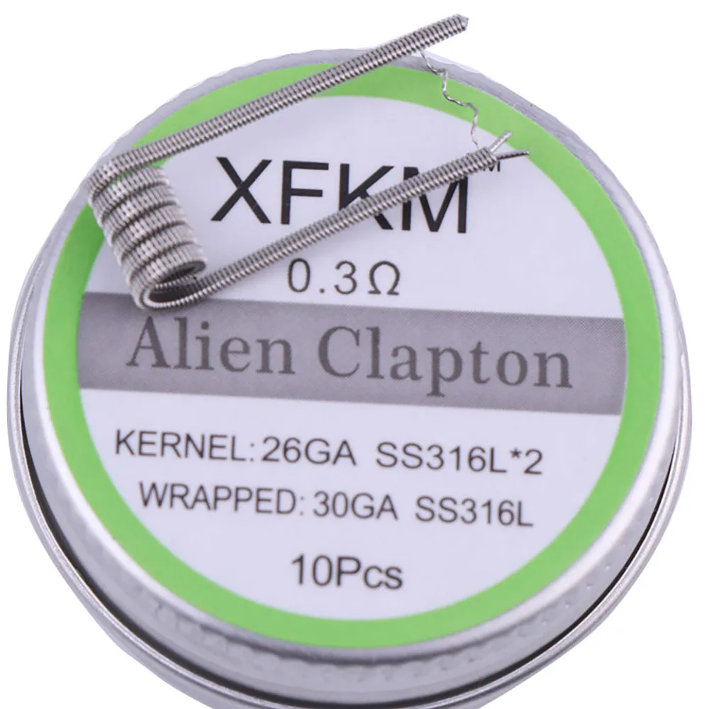 

XFKM 10pcs/lot A1/316 Flat twisted wire Fused clapton Hive wires Alien Mix twisted Quad Tiger coils Heating Resistance coil