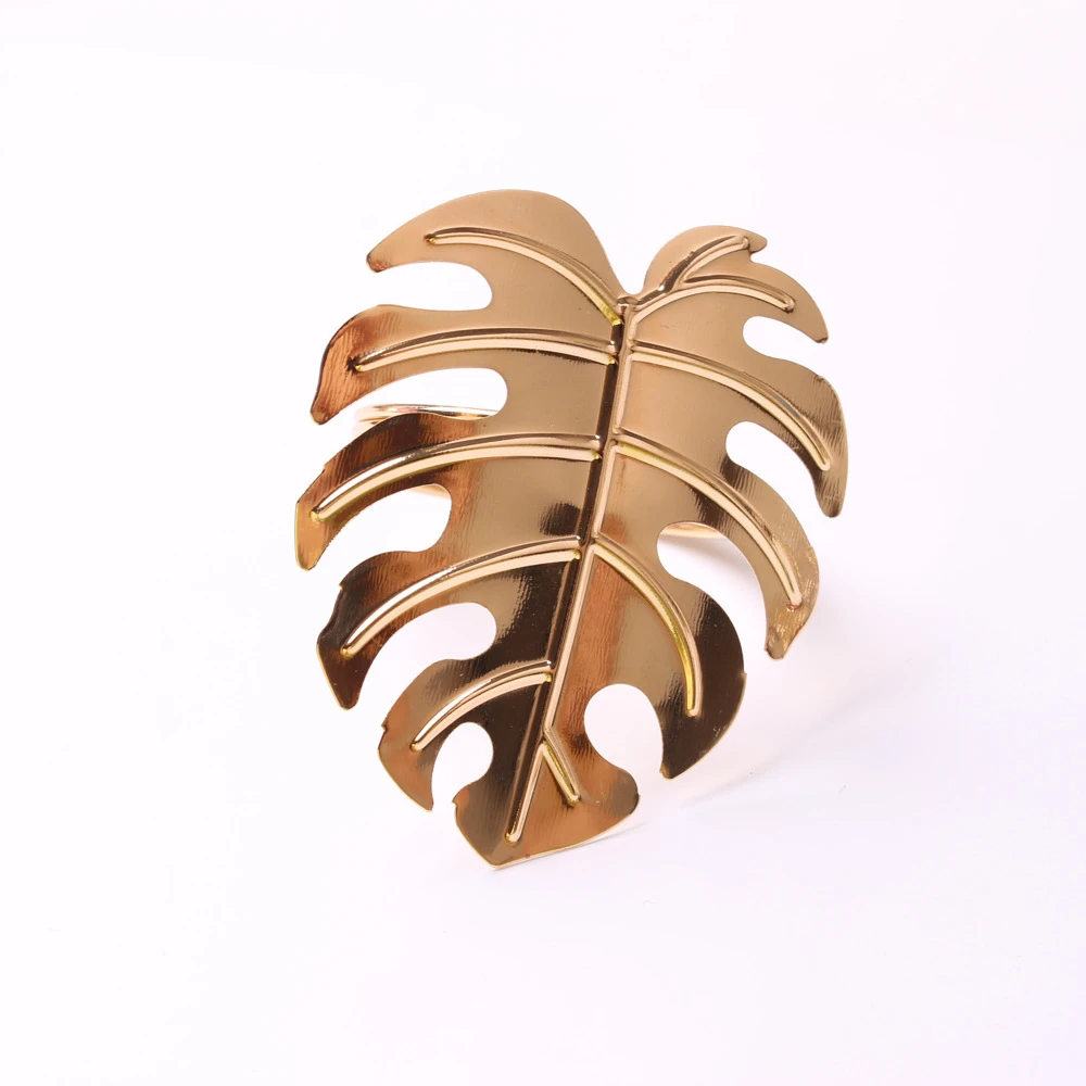 4 шт./металлическое кольцо для салфеток с золотистыми черепаховыми листьями