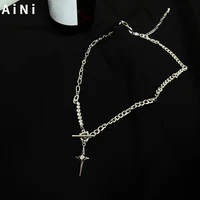 modern jewelry metal star pendant necklace hot sale simply design one layer silver plated chain necklace for women gifts