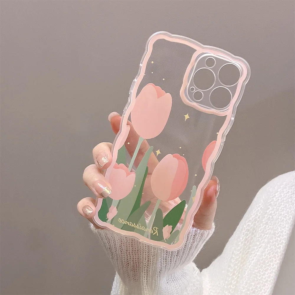 

Прозрачный чехол «тюльпан» для iPhone 14 13 12 11 Pro Max Xr 14 Plus Xs Max X 7 8 Plus