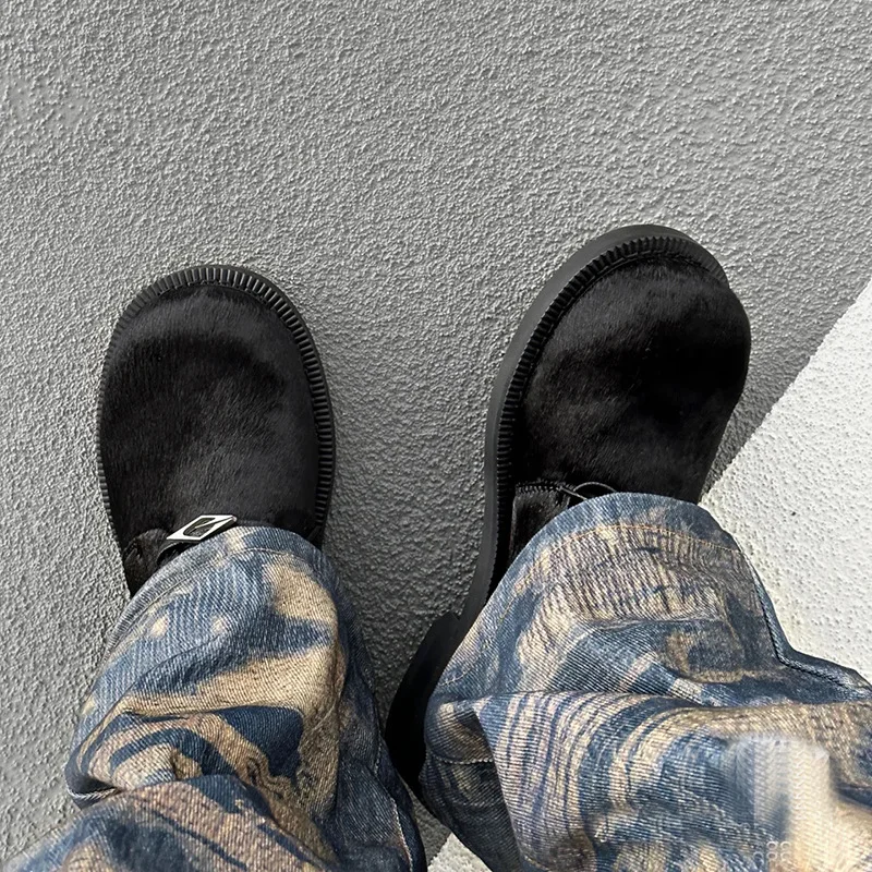 Мужская женская обувь дерби из натуральной кожи с круглым носком ботинки