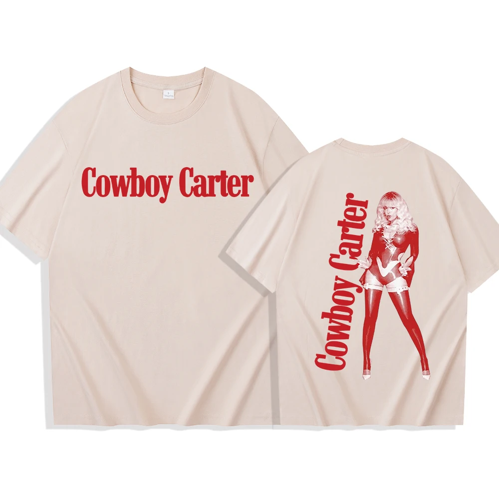 Футболка Beyonce Cowboy Carter 2025 для мужчин и женщин в стиле Харадзюку с круглым вырезом