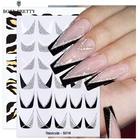 BORN PRETTY светоотражающий Блестящий 3D наклейки для ногтей красочные французские линии абстрактные наклейки для лица бабочки наклейки для украшения ногтей