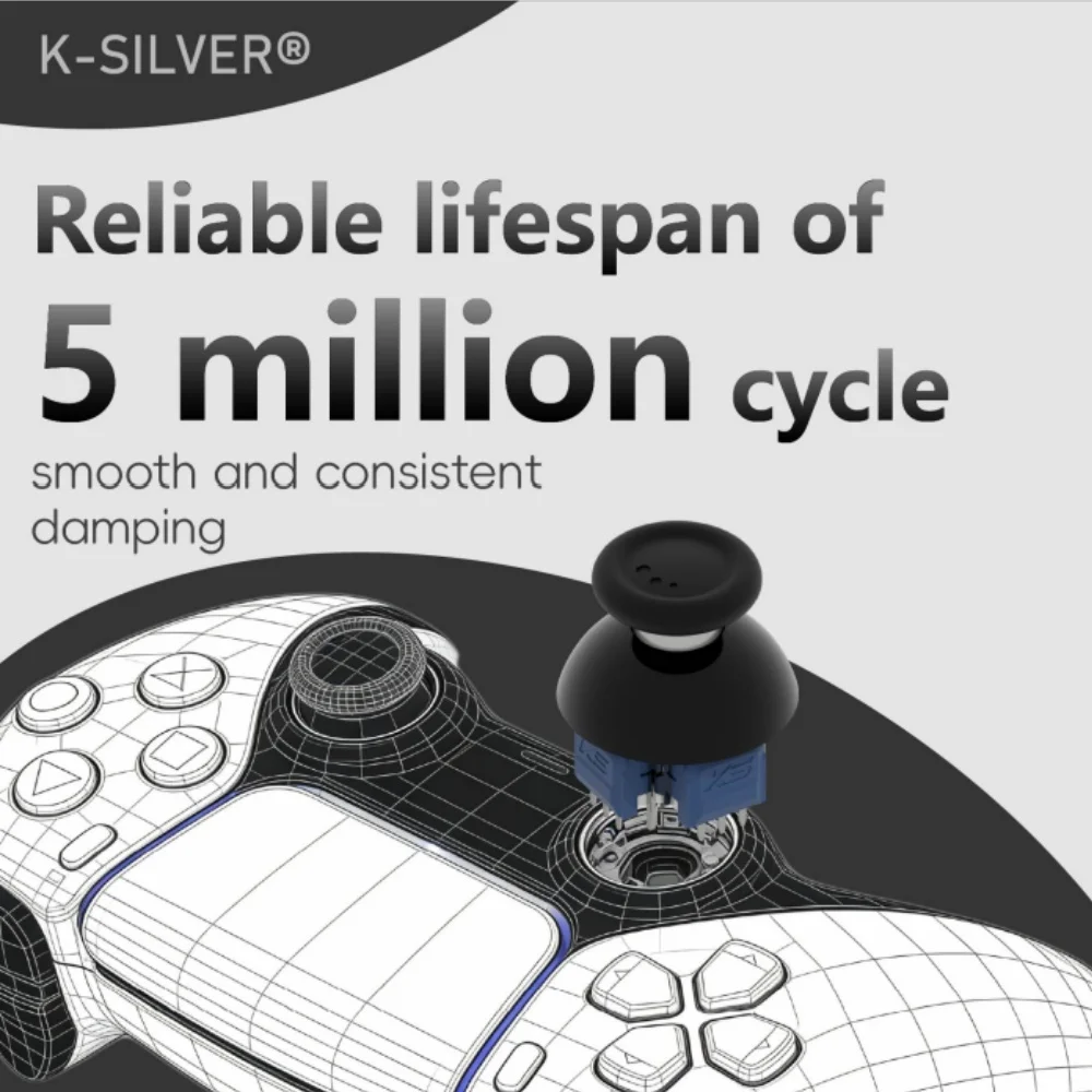 Фото Джойстик TMR K-SILVER JT13-005 для PS4, усилие 30-80 гф, 320 °   Магнитный стик с регулируемым натяжением и защитой от смещения для DualSense PS5 (игровая деталь) №3