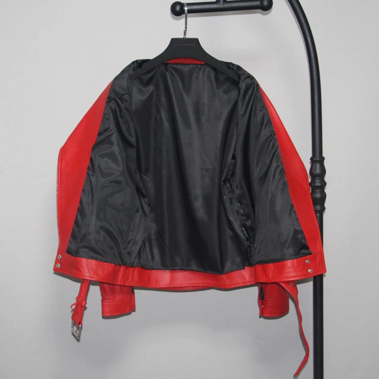 2022 Spring Autumn Woman's Genuine Sheepskin Leather Coat BF Loose Casual Jacket for Lady Female Red Black Plus Big Oversize