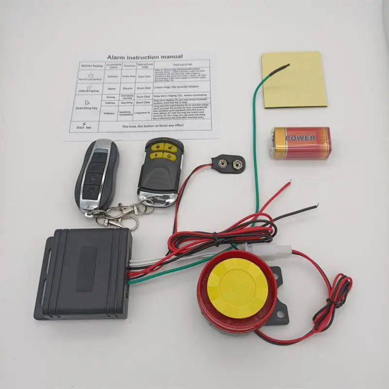 

12V Motorcycle Alarm Bike Anti-theft Security Alarm System Scooter 125db Remote Control Key Shell Motorcycle Speaker Accessories