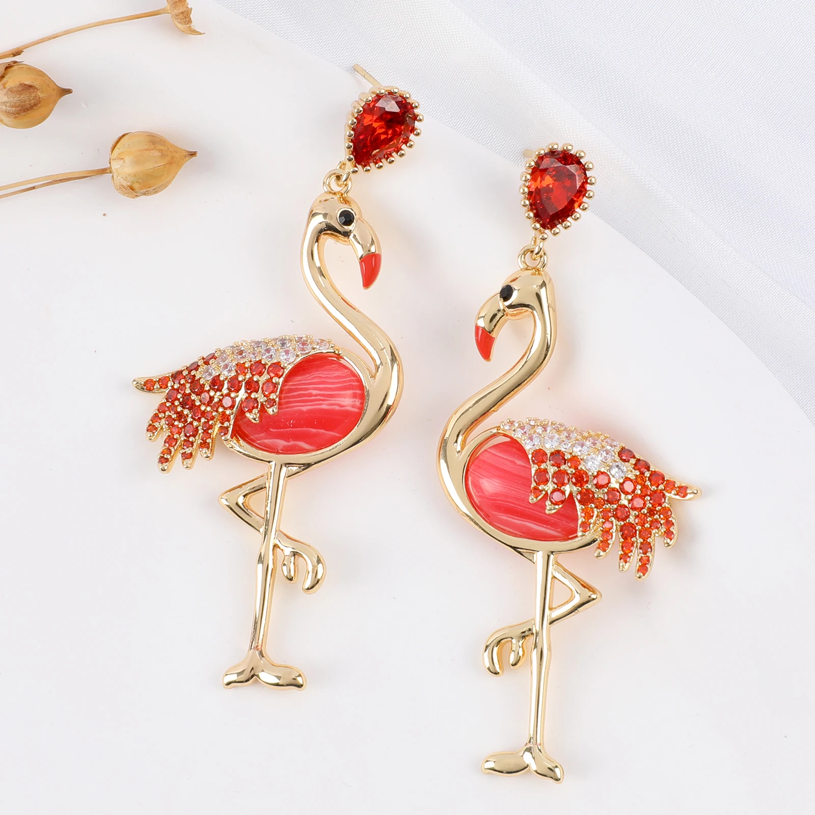 Роскошные Висячие Серьги В Форме Фламинго Makersland Для Женщин