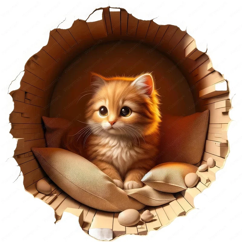 

3D наклейки на стену кот ПВХ