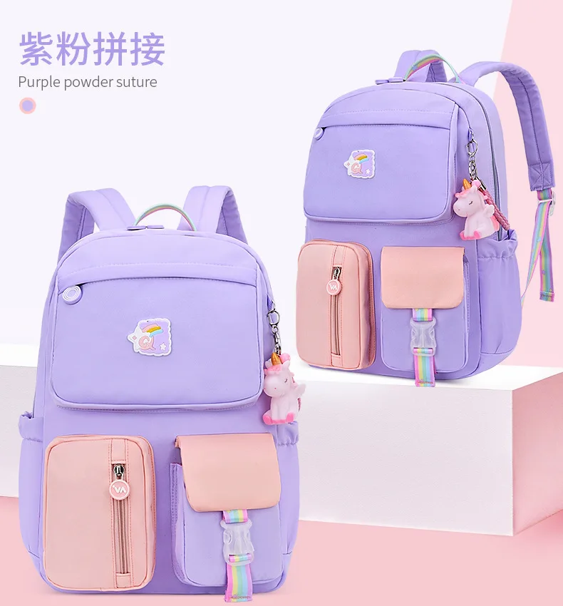 

New Backpack Elementary School Students Children's Spine Protection Load Reduction Grades Princess Girls Lightweight