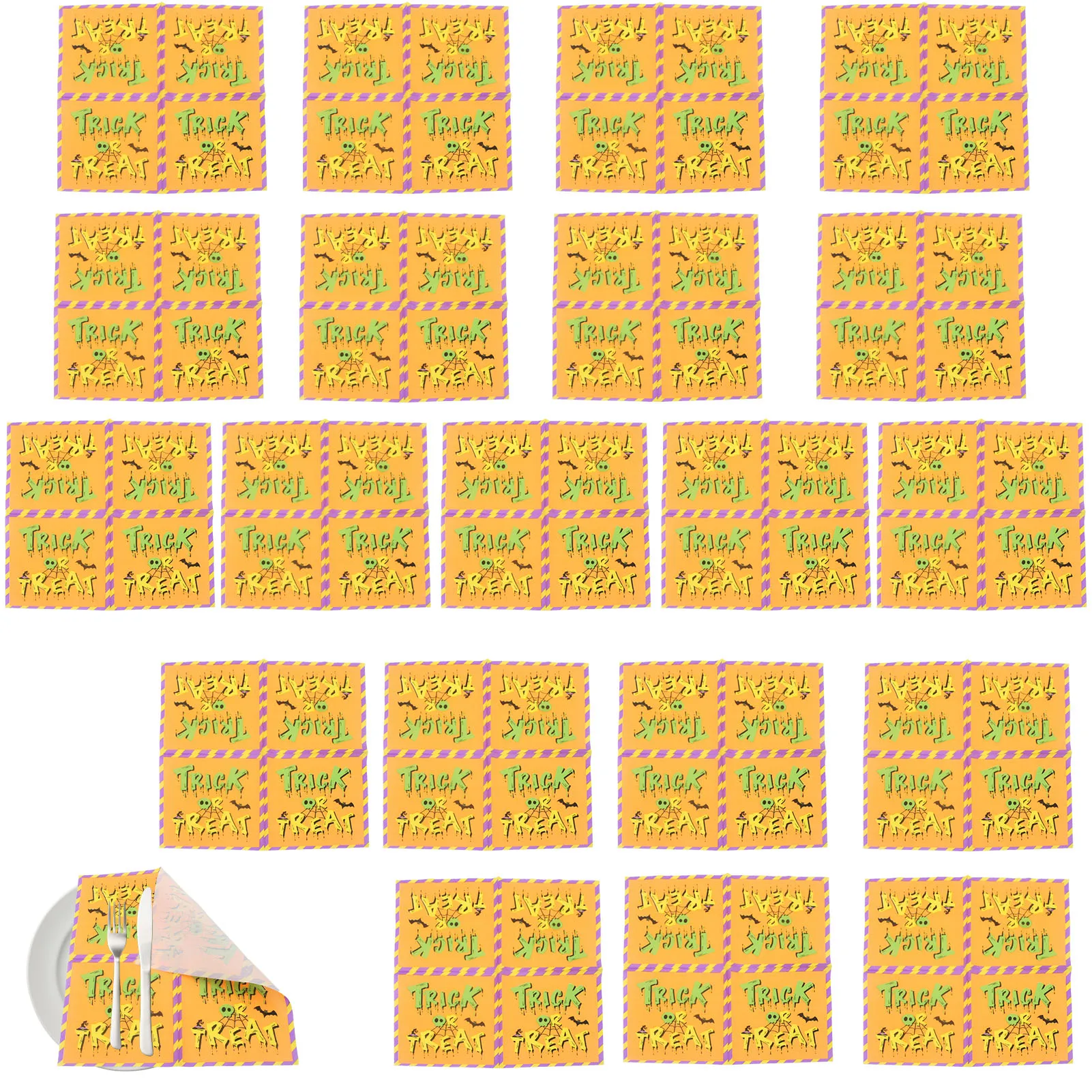 

Halloween Printed Napkins 20 Halloween Hand Towels Trick Or Treat Beverage Napkins Vintage Halloween Dinner Napkins 20pc For