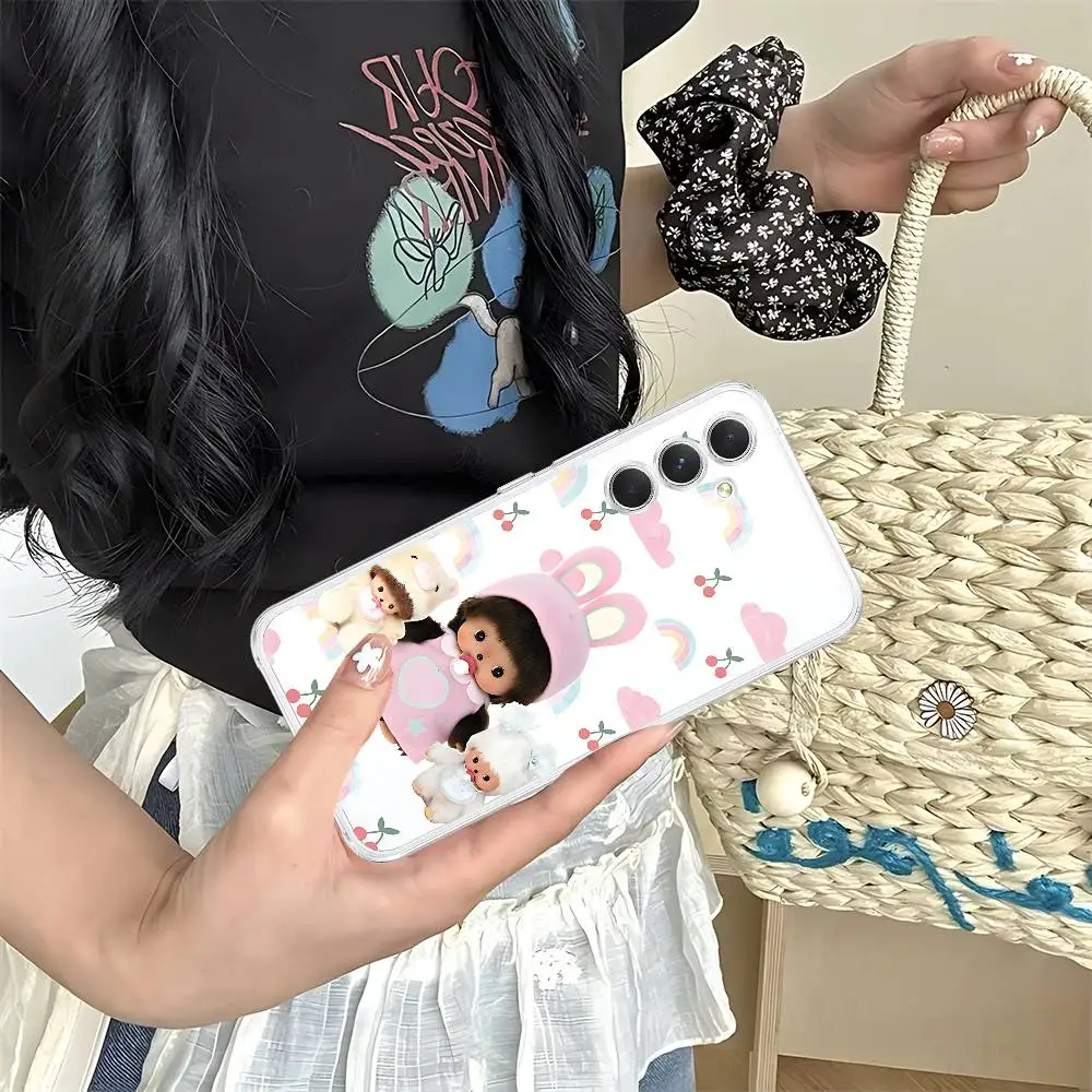 Фото Милый чехол для телефона M-monchichiS Kawaii для Samsung Galaxy S25 S24 S23 S22 S21 FE Ultra Plus A32 A53 A13 A31, мягкий чехол №5