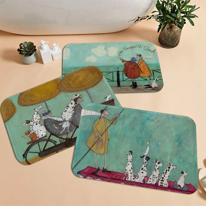 

Sam Toft Art Abstract Landscape Love Dogs Pet Long Rugs Nordic Style Home Doormat Bathroom-Toilet Mats Bedroom Alfombra