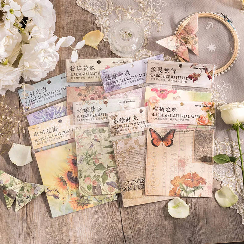 

30pcs Vintage Butterfly Stickers Pack Material Paper for Bullet Junk Journal Scrapbooking Art Supplies Stationery Kids Aesthetic