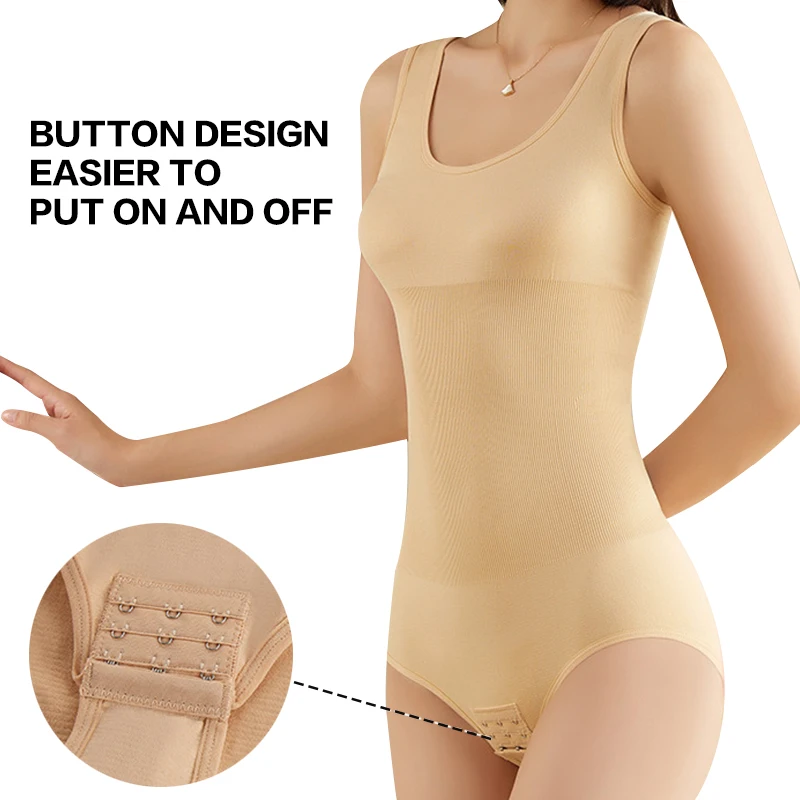 

Large Size One Piece Body Shapewear Waist Trainer Women's Corset Seamless Abdomen Pants Crotch Buckle Slimming Underwear