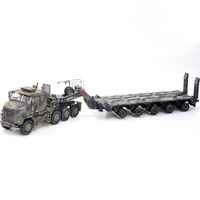 172 scale model american m1070 heavy transport truck camouflage trailer diecast toy vehicle collection display decoration doll
