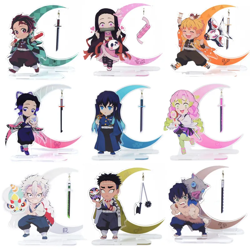 

10CM Demon Slayer Kimetsu No Yaiba Anime Cartoon Acrylic Figure Stand Cute Keychain Plate Desk Decor Standing Sign Cosplay Gift
