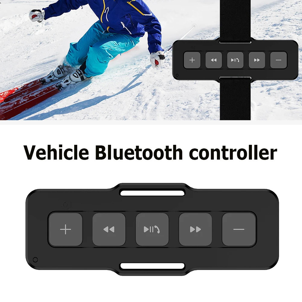 

Беспроводной Bluetooth-совместимый пульт дистанционного управления для мотоцикла, медиа-контроллер для автомобиля, катания на лыжах, спорта на открытом воздухе, водонепроницаемый