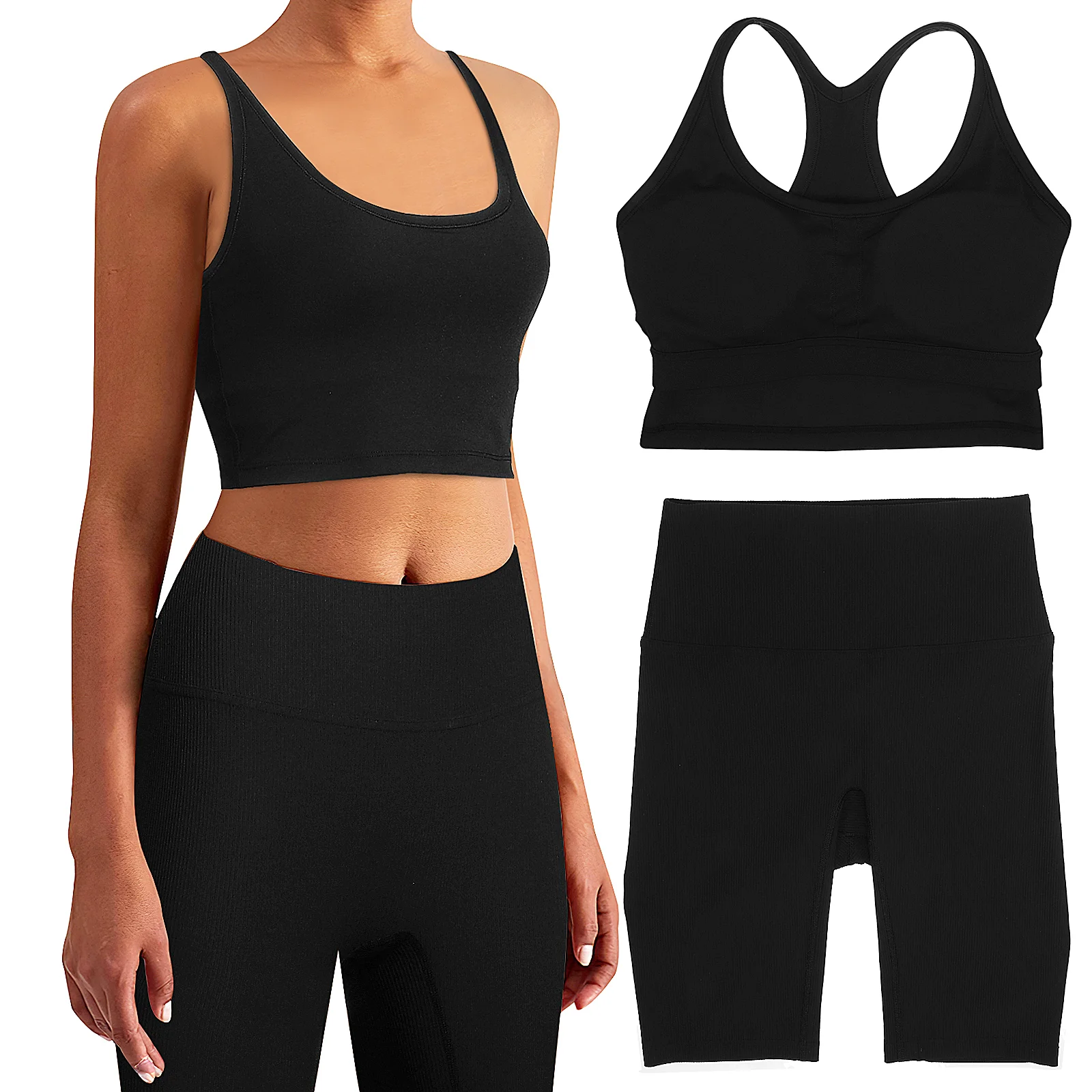 

Yoga Suit High Waisted Shorts Women Clothes Tracksuit Set Clothing Naked Nylon Women's