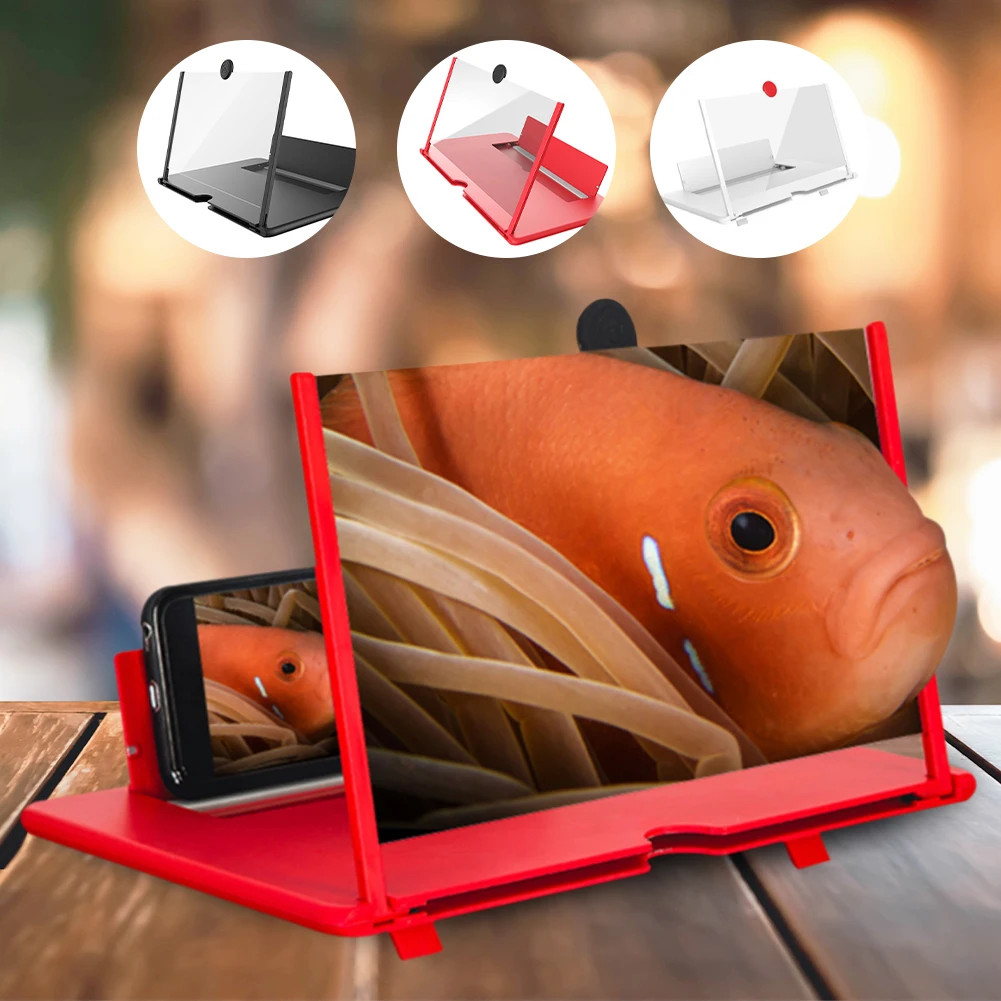 

12 inch 3D Mobile Phone Screen Magnifier HD Video Amplifier with Phone Stand Bracket Folding Desktop Movie Game Live Holder 2022