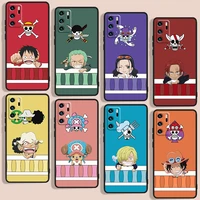 japanese anime one piece phone case for huawei p10 p20 p30 p40 p50 lite pro 2019 plus lite e 5g black luxury silicone back soft
