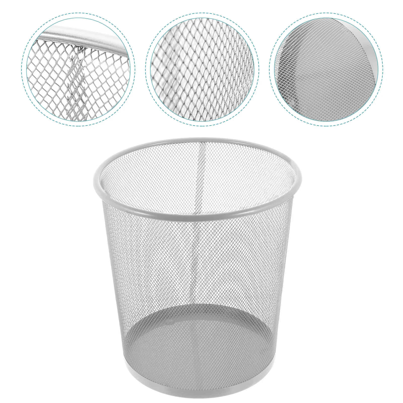 

Trash Can Paper Metal Home Basket Bucket Supplies Wire Thickened Garbage Container Bathroom Storage Household