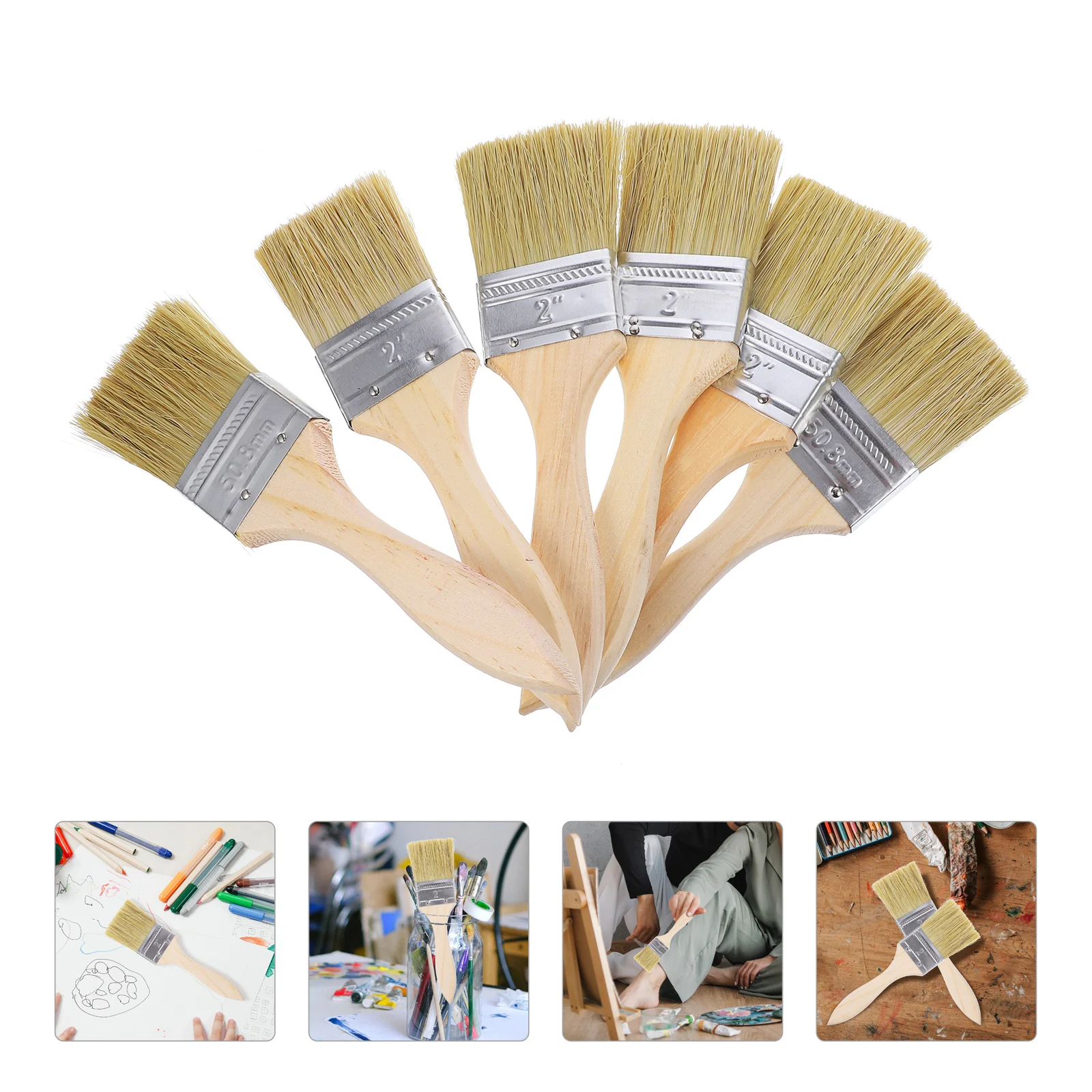 

23pcs Chip Brushes Professional Painting Brushes with Wooden Handle for Stains Varnishes Glues and Gesso Acrylic oil