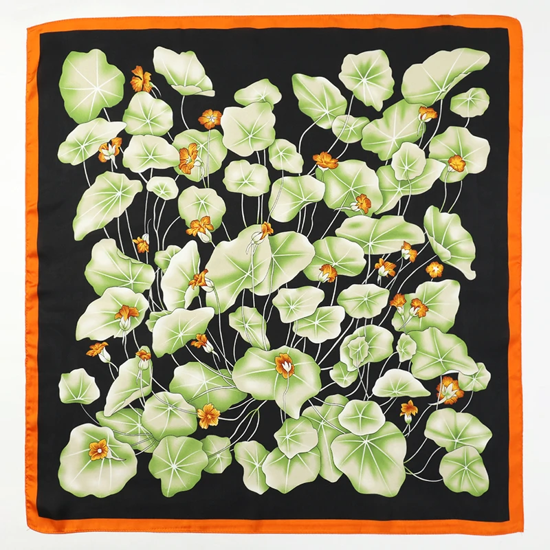 Роскошный шелковый шарф для женщин лента с ручкой принт маленькими кошками