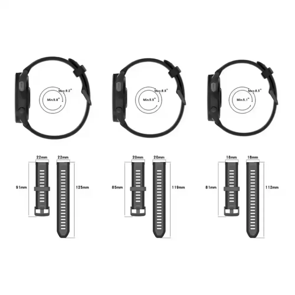 Фото Мягкий силиконовый ремешок 18/20/22 мм для Huawei Watch GT6-5-4 41 мм, GT6 Pro 46 мм, Garmin Venu 3S, дышащий браслет для Xiaomi Watch S5 №4