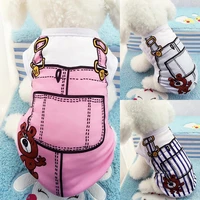 40hotpet suspenders cartoon print design sweat absorption cotton dog casual clothes for dog