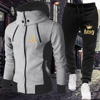 brand mens clothes casual mens sportswear 2 piece set new autumn and winter hoodie pants fashion sports fitness suit