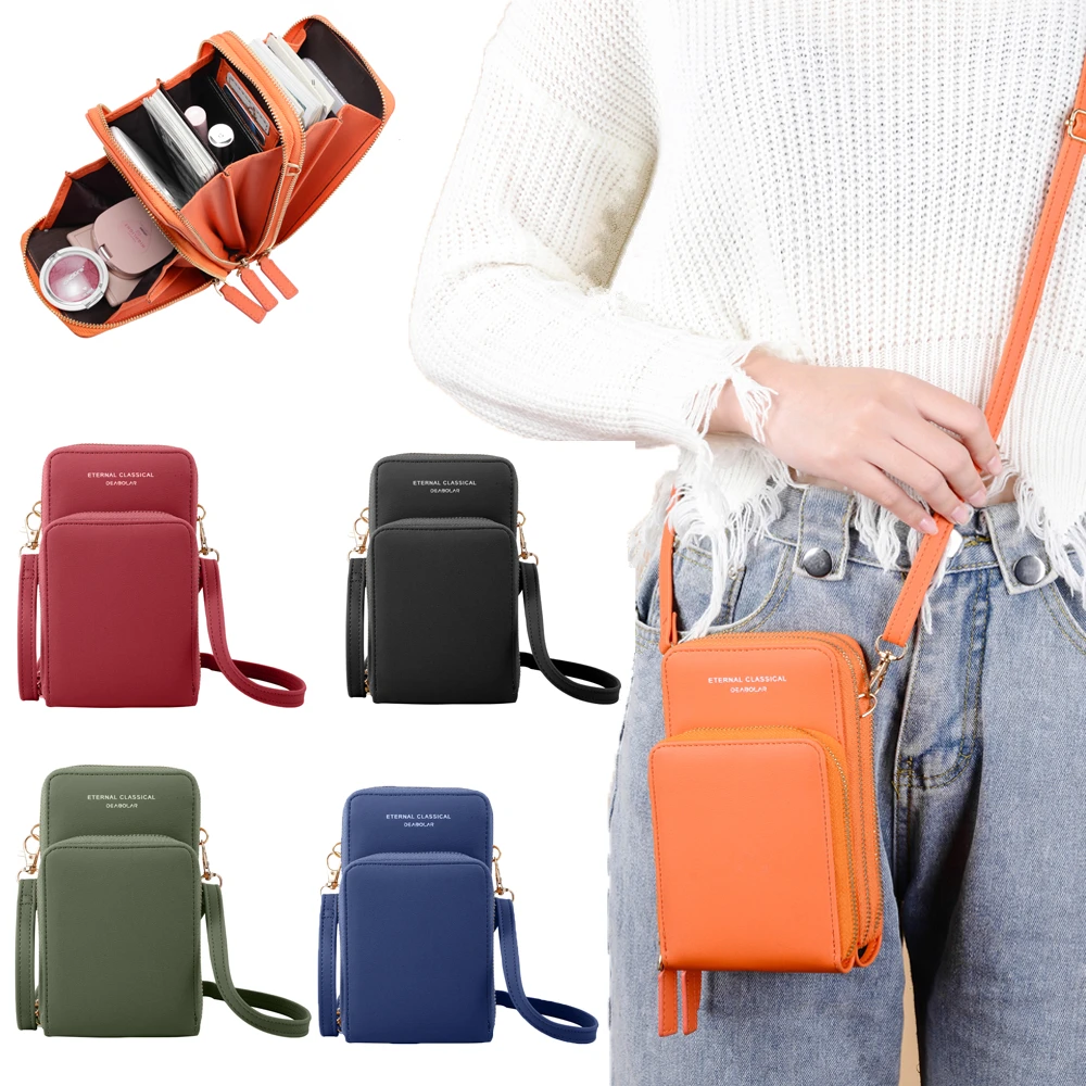 

3 Pockets Messenger Bags Women Shoulder Bags 2020 Phone Wallet Big Capacity Ladies Crossbody Bags Leather Tote Bag Female Purse